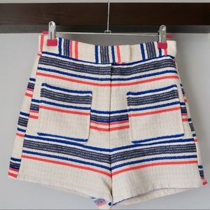 TOPSHOP High waist striped shorts